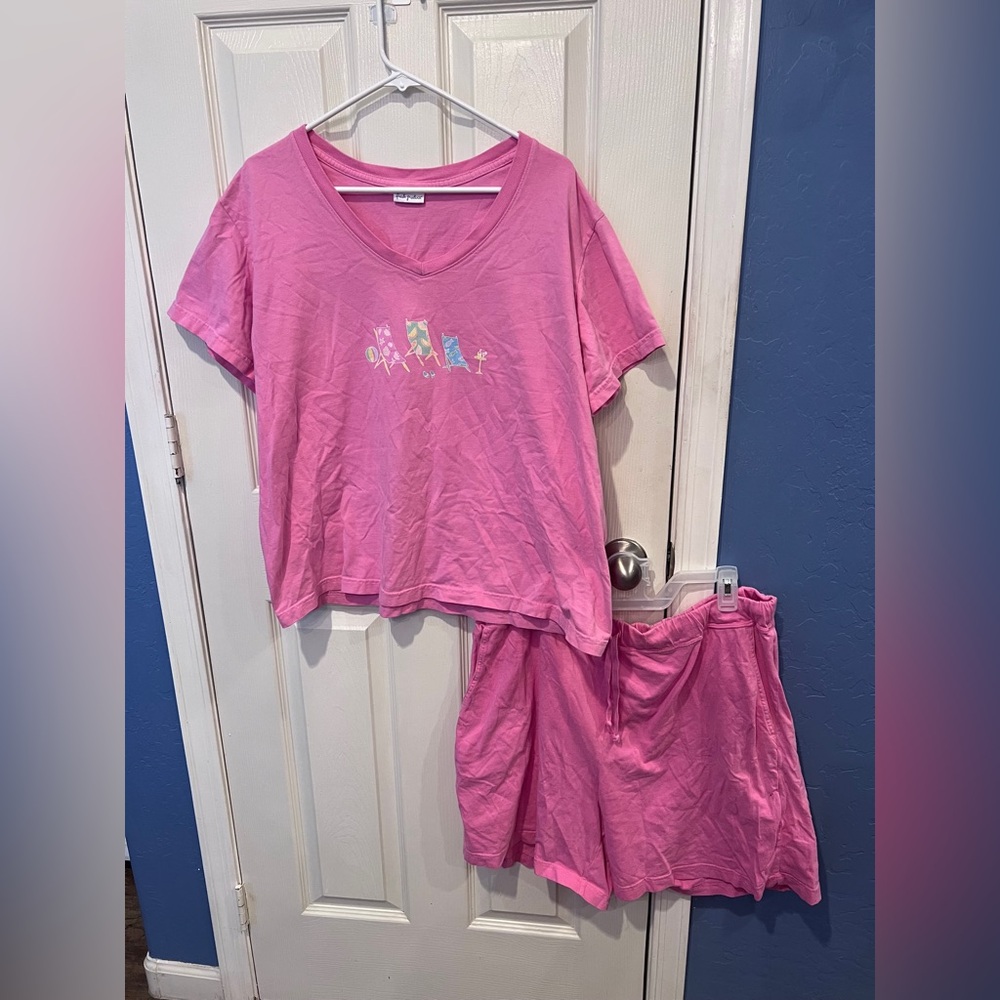 Fresh Produce Pink shorts and top set size XL Y2K vintage - Picture 2 of 12